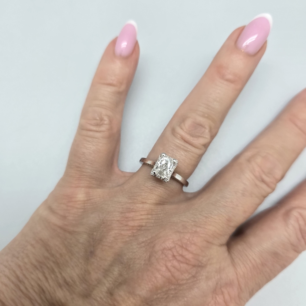 $4790 Simply TACORI 18K White Gold 1 Ct Center Lab Grown IGI Cert Diamond Ring 7 - Picture 7 of 14